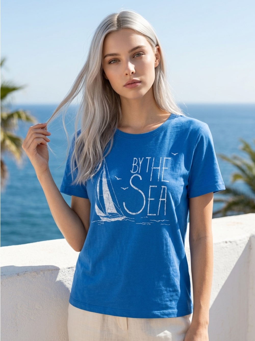St. John's Bay Blue 'By The Sea' Graphic Short-Sleeve Tee